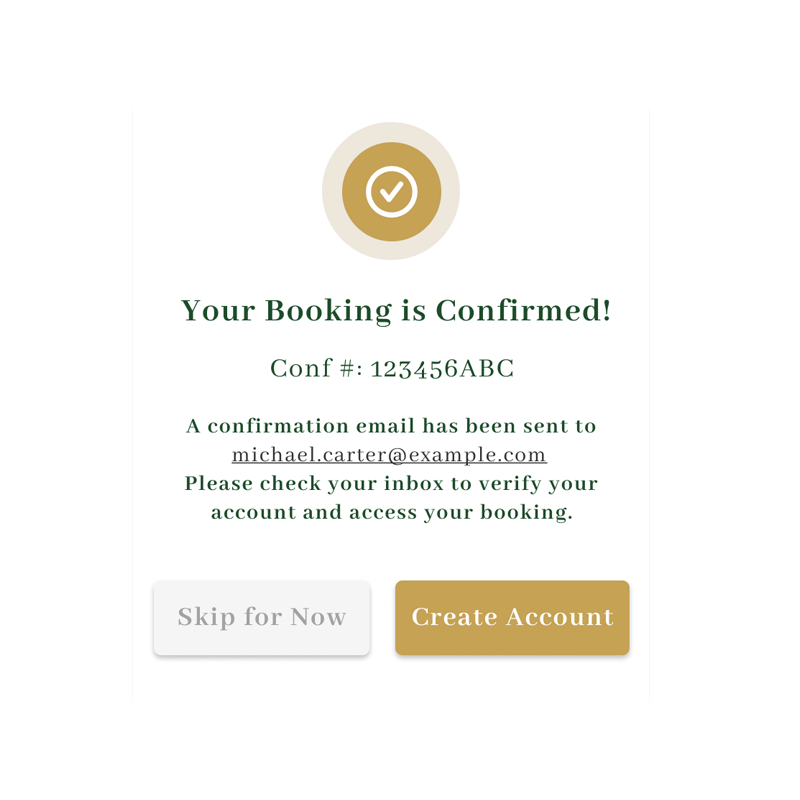 Booking Summary & Instant Confirmation – Provides a detailed summary and immediate confirmation, allowing users to finalize plans quickly and confidently.