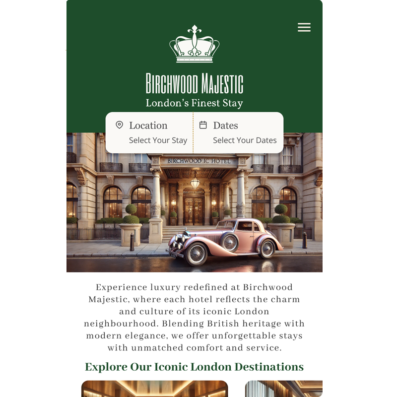 User-Friendly Navigation – Intuitive design with easy access to hotel details, amenities, and booking options, ensuring a smooth, stress-free experience.