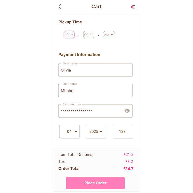 Convenient Checkout with Pickup Scheduling: